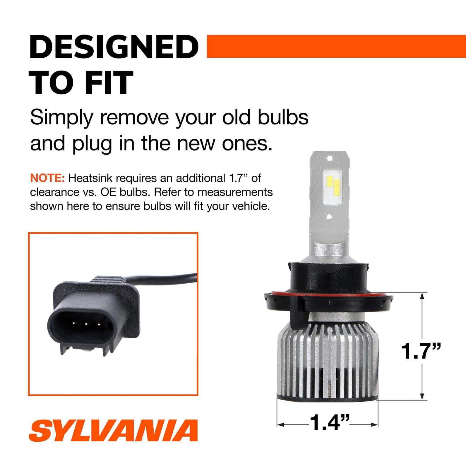 SYLVANIA H13 LED Fog Lights - 6000K Cool White, Long-Lasting, No Polarity - Upgrade for Cars and Trucks