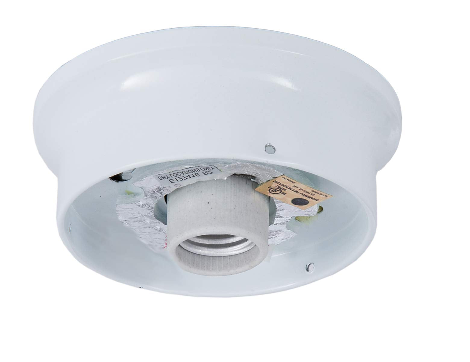 B&P Lamp® 4 Inch Wired Flush Mount Ceiling Fixture, Metal, White, Model 11876W