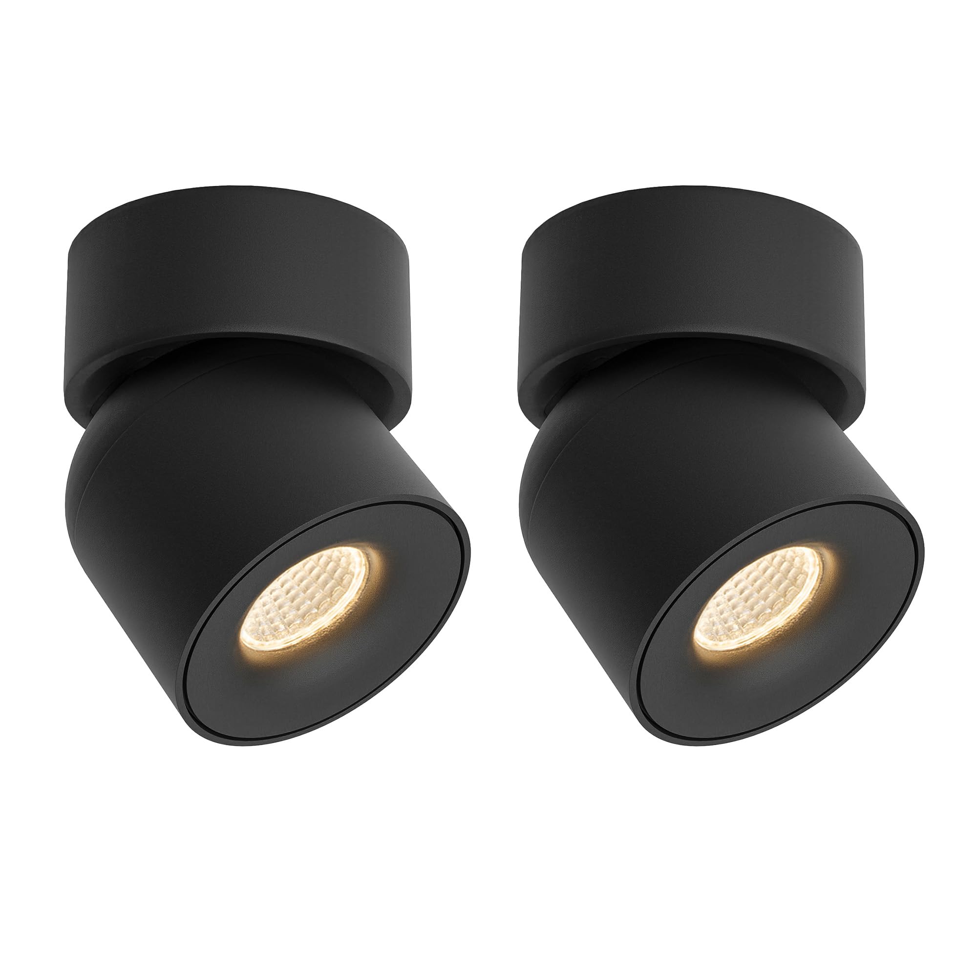 Aisilan 2 Pack Black Led Ceiling Spot Lights, 9W Warm White, Adjustable Indoor Accent Lighting