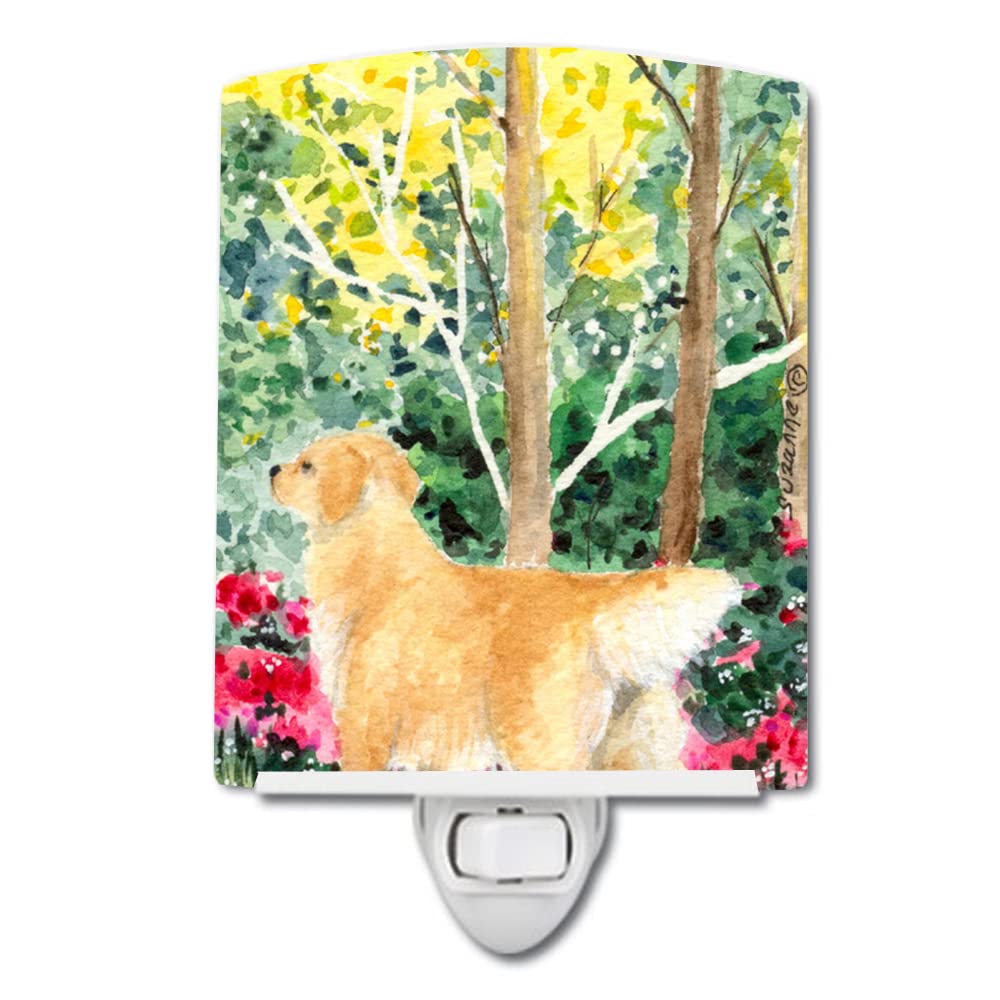 Caroline'S Treasures Ss8886Cnl Golden Retriever Ceramic Night Light Compact, Ul-Certified, Ideal For Bedroom, Bathroom, Nursery, Hallway, Kitchen, 6X4X3, Multicolor