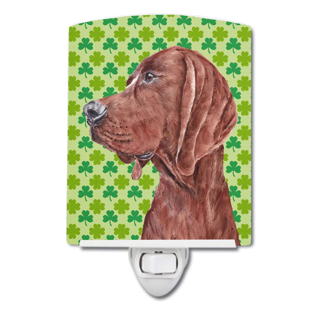 Carolines Treasures Ceramic Night Light, Redbone Coonhound, St. Patricks Day, 6x4x3in, Multicolor, Model SC9731CNL