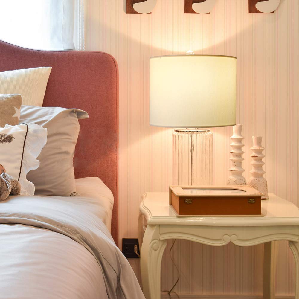 Wellmet Fabric Drum Lampshade, 14X14X11, Cream White, Modern Style, Spider Fitter, Model Ds-Tls