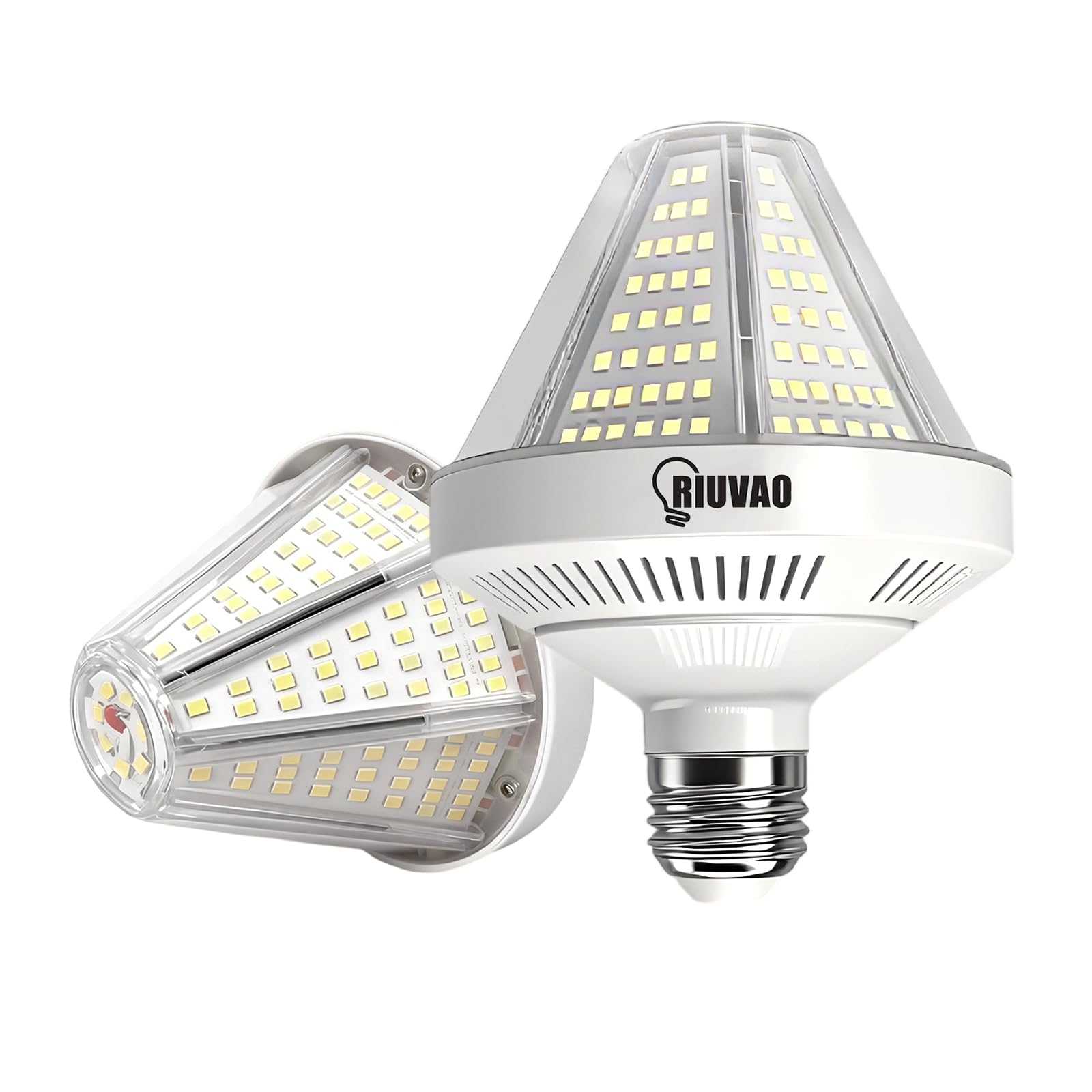 RIUVAO LED Corn Light Bulb 400W Equivalent 6000 Lumen 40W E26 Daylight White Polycarbonate 2-Pack