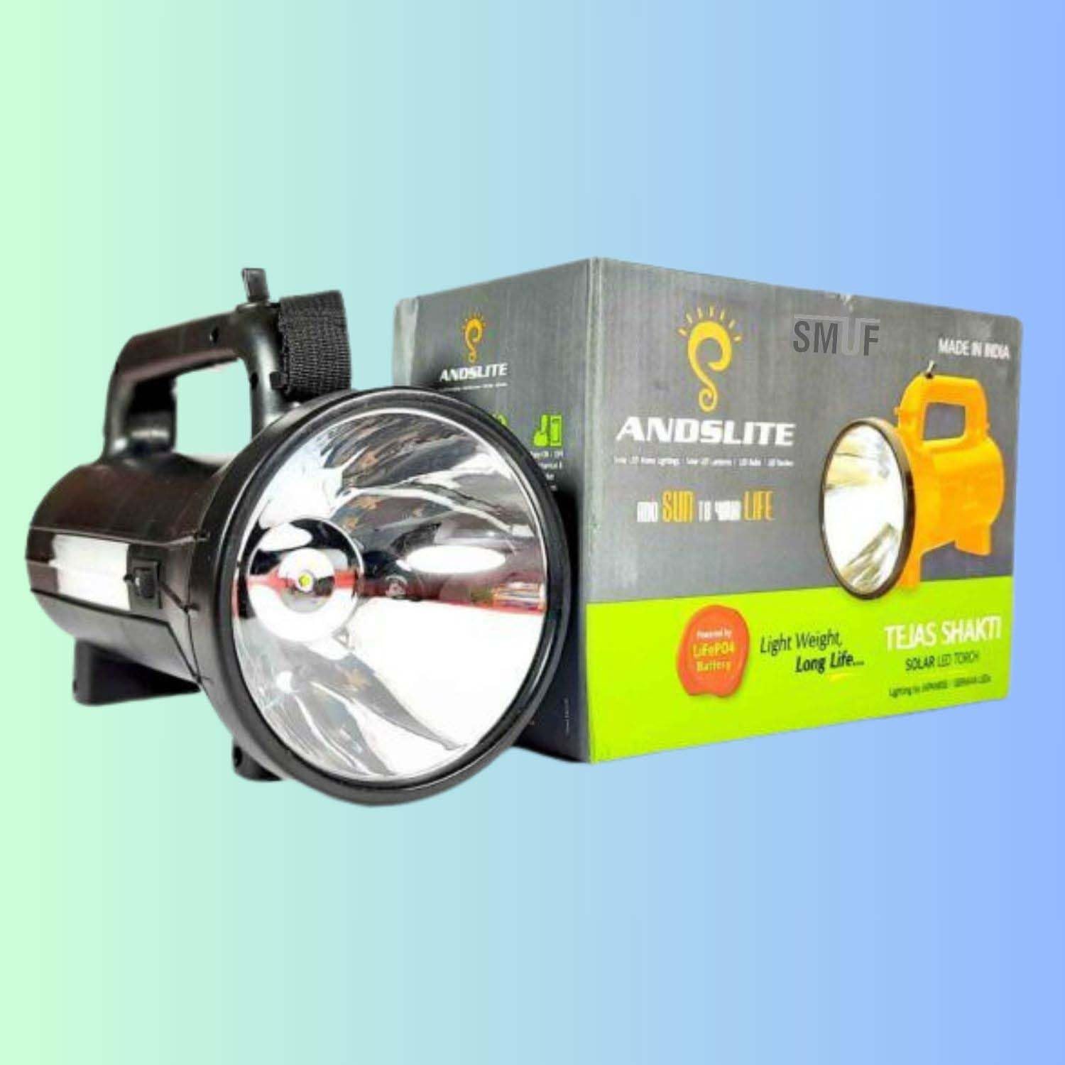 Andslite Tejas Shakti 2 KM Long Range/ 12 Hours Battery Backup Lithium Light Weight Torch Light