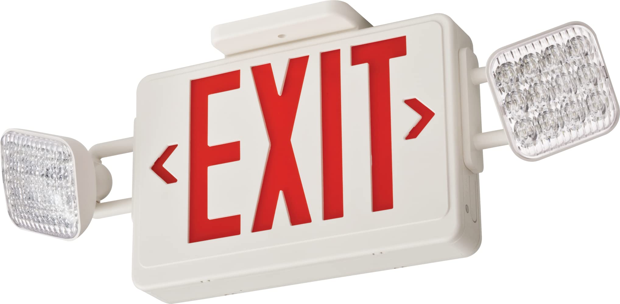 Lithonia Lighting LED Exit Sign Emergency Light Combo, 19.09in Square, Switchable Red/Green, Model ECRG SQ M6