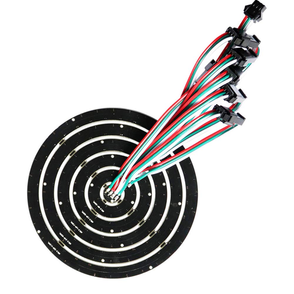 WESIRI WS2812B RGB LED Ring Lamp Light, 93 LEDs, Black, Plastic, Individually Addressable, Mini Controller, DC5V