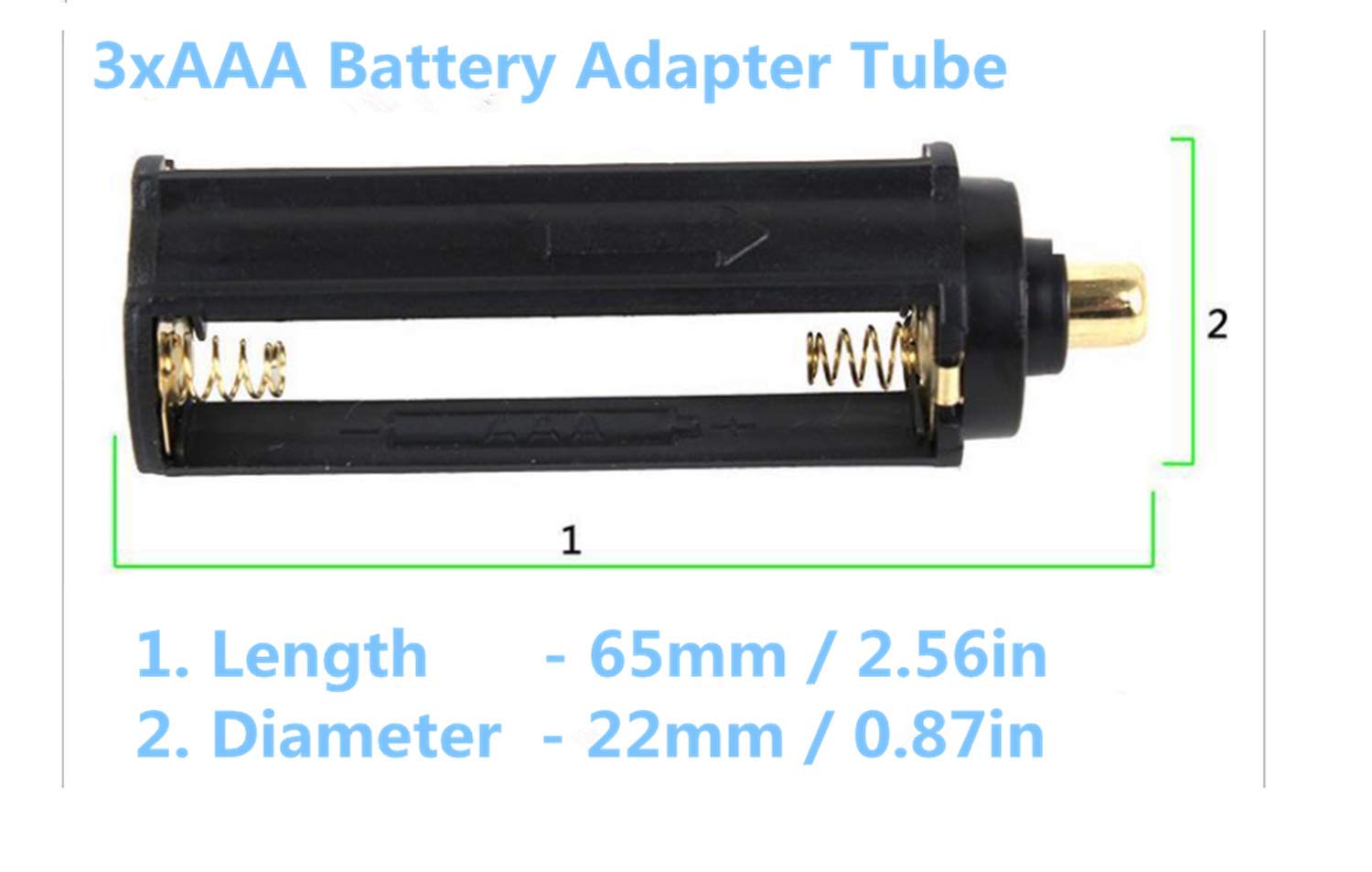 Cafurty Plastic 3xAAA Battery Adapter Tube Set of 3 - Black, Model CAGM098 for Handheld Flashlights