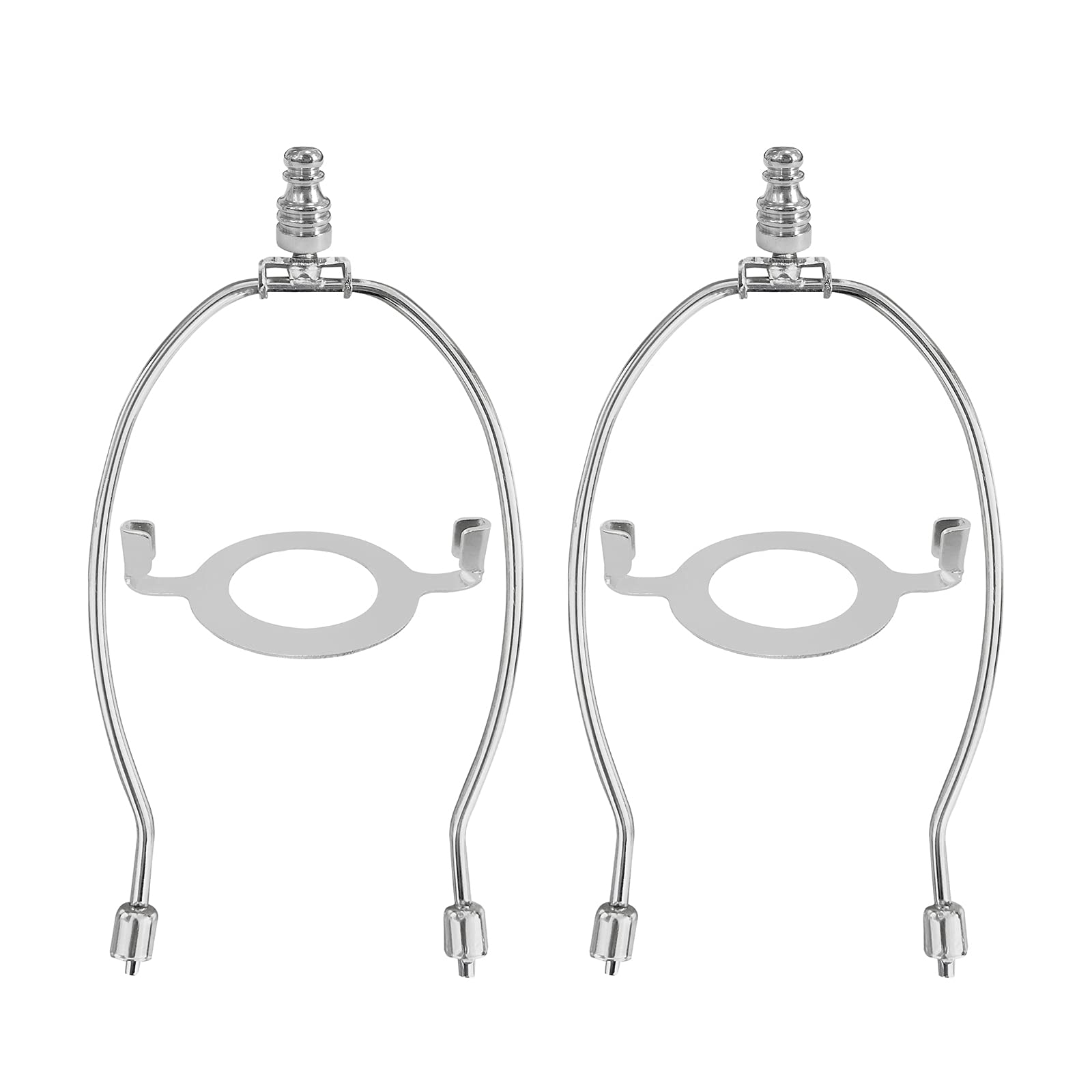 GIGIVOSHA Lamp Shade Harps Holder Kit, Adjustable E26 UNO Base, 10 Inch, Nickel - 2 Pack
