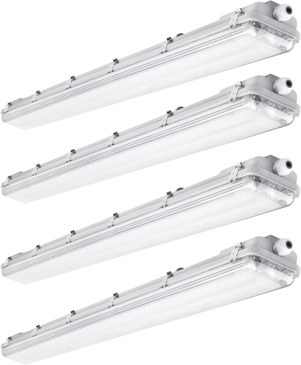 Brillihood 4Ft Led Vapor Tight Light Fixtures  48W  4200Lm  6000K Bright White  Clear Cover  Ip65 Waterproof Vapor Proof Lights For Car Wash  Garage  Walk In Freezer  Indoor Outdoor Lighting  4-Pack