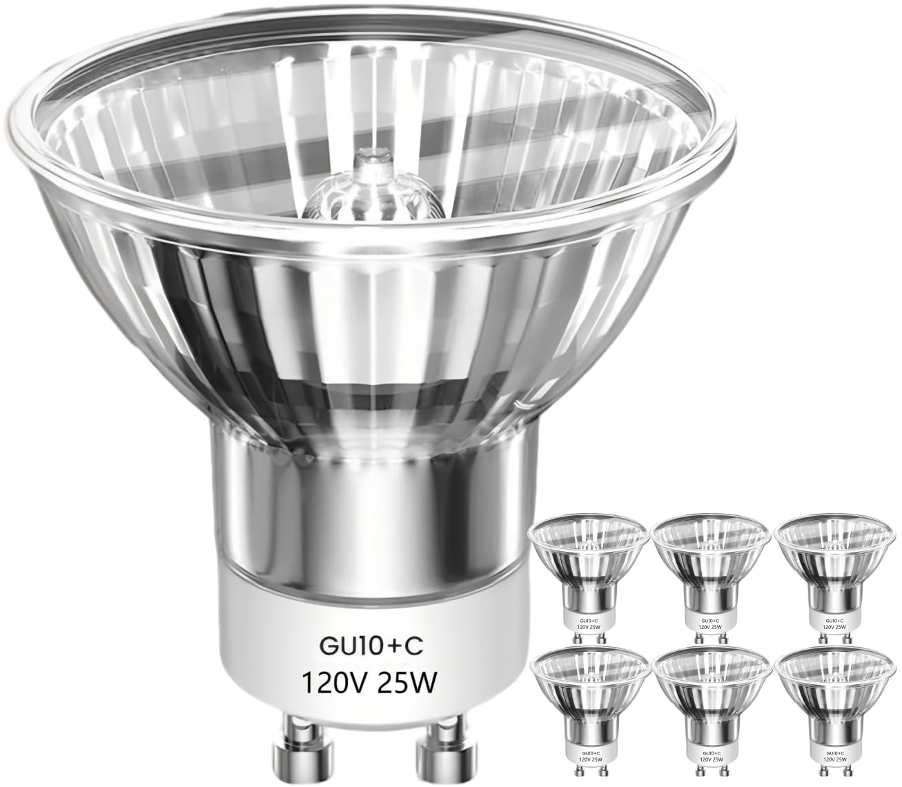 Ragfoz Gu10 Halogen Light Bulb 120V 25W  6Pcs Tlf Fggl024 Uv Bulb  Gu10+C  Mr16 Light Bulb For Candle Warmer Lamp  Dimmable  2700K Warm White For Reflector Track Lighting  Recessed Lighting