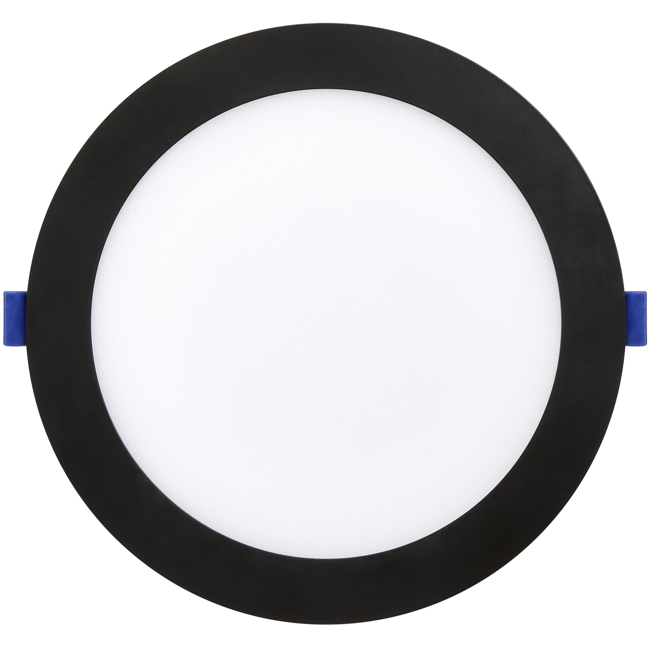 Maxxima 8 in. Round Recessed LED Downlight, 1400 Lumens, Dimmable, Color Selectable (2700K-5000K), Black Trim, Model M