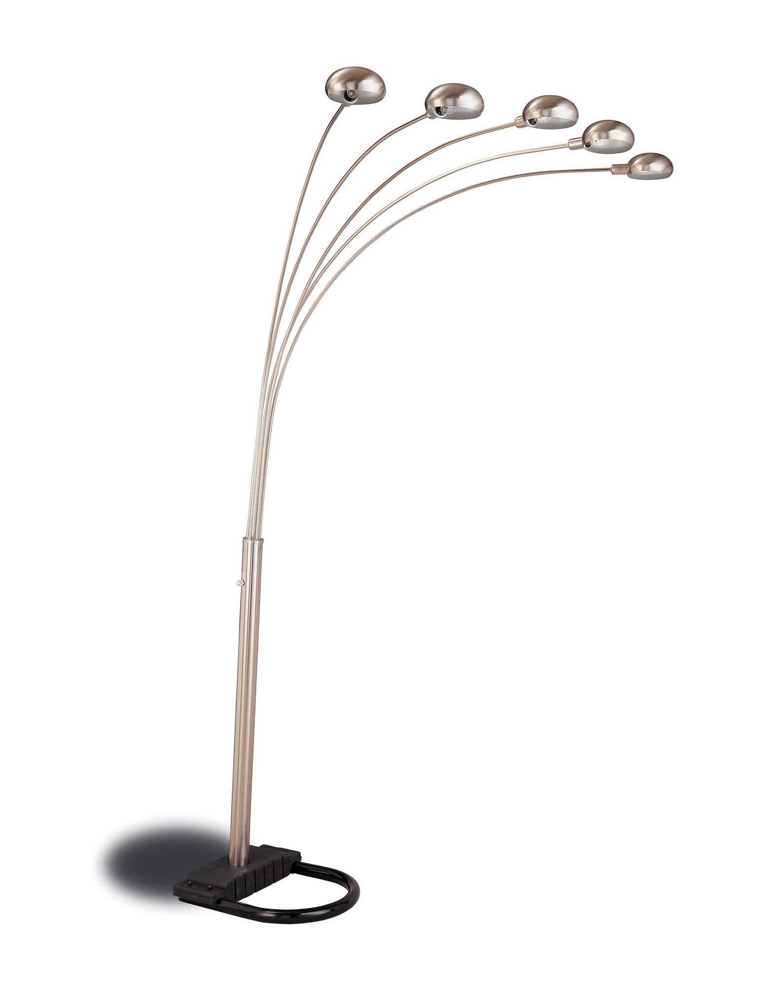 Benzara Modern Floor Lamp with Metal Base, Silver, Model BM69257