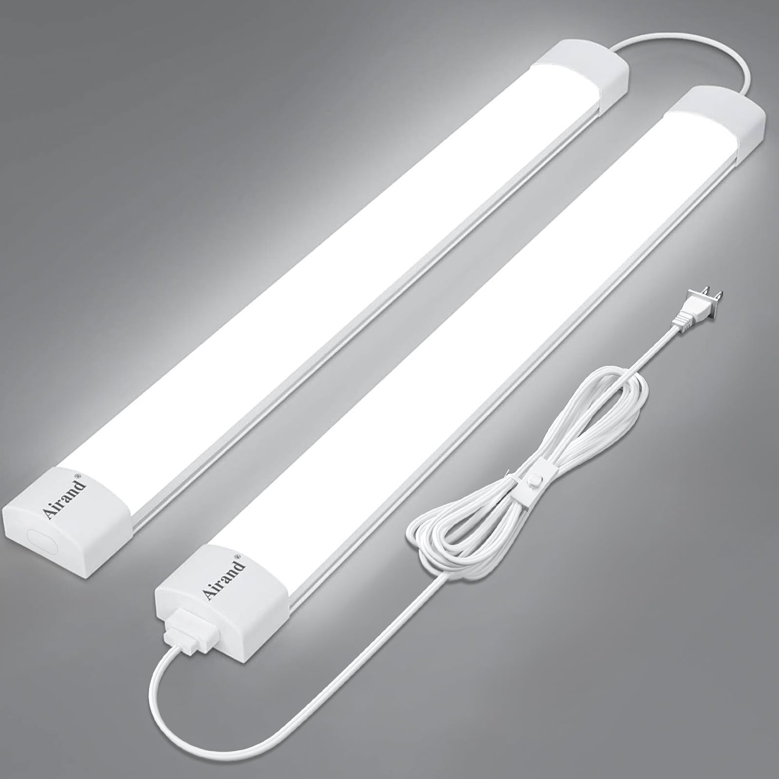 Airand Utility LED Light 2PCS Linkable Fixture 18W Waterproof Tube Light 2FT White