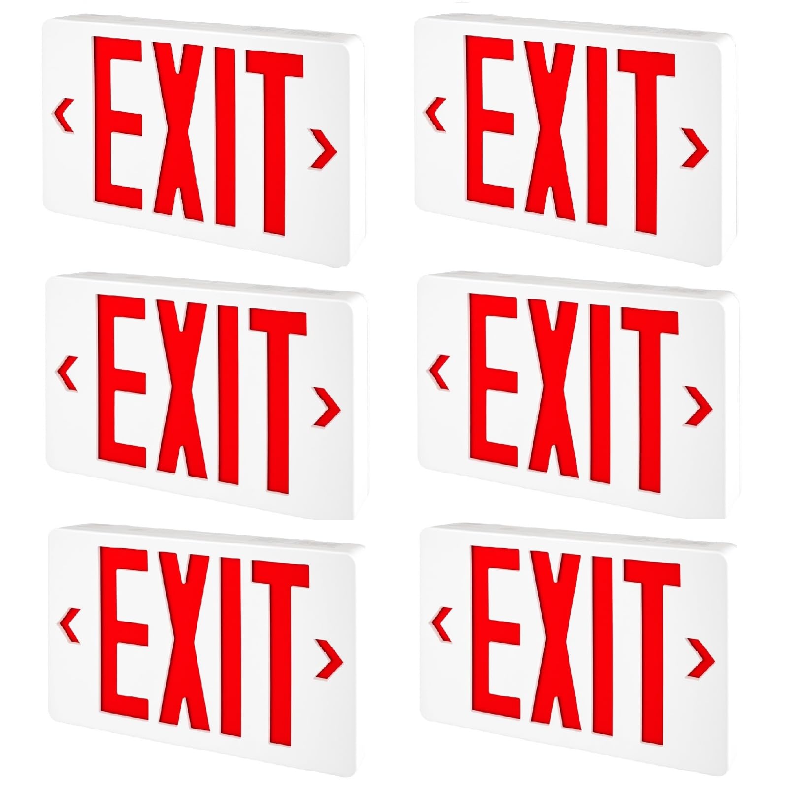 LANGGAN LED Exit Sign,Double Face Red,Emergency Light with Battery Backup, AC 120/277V,Hard Wired,ETL Listed,Commercial Grade fo
