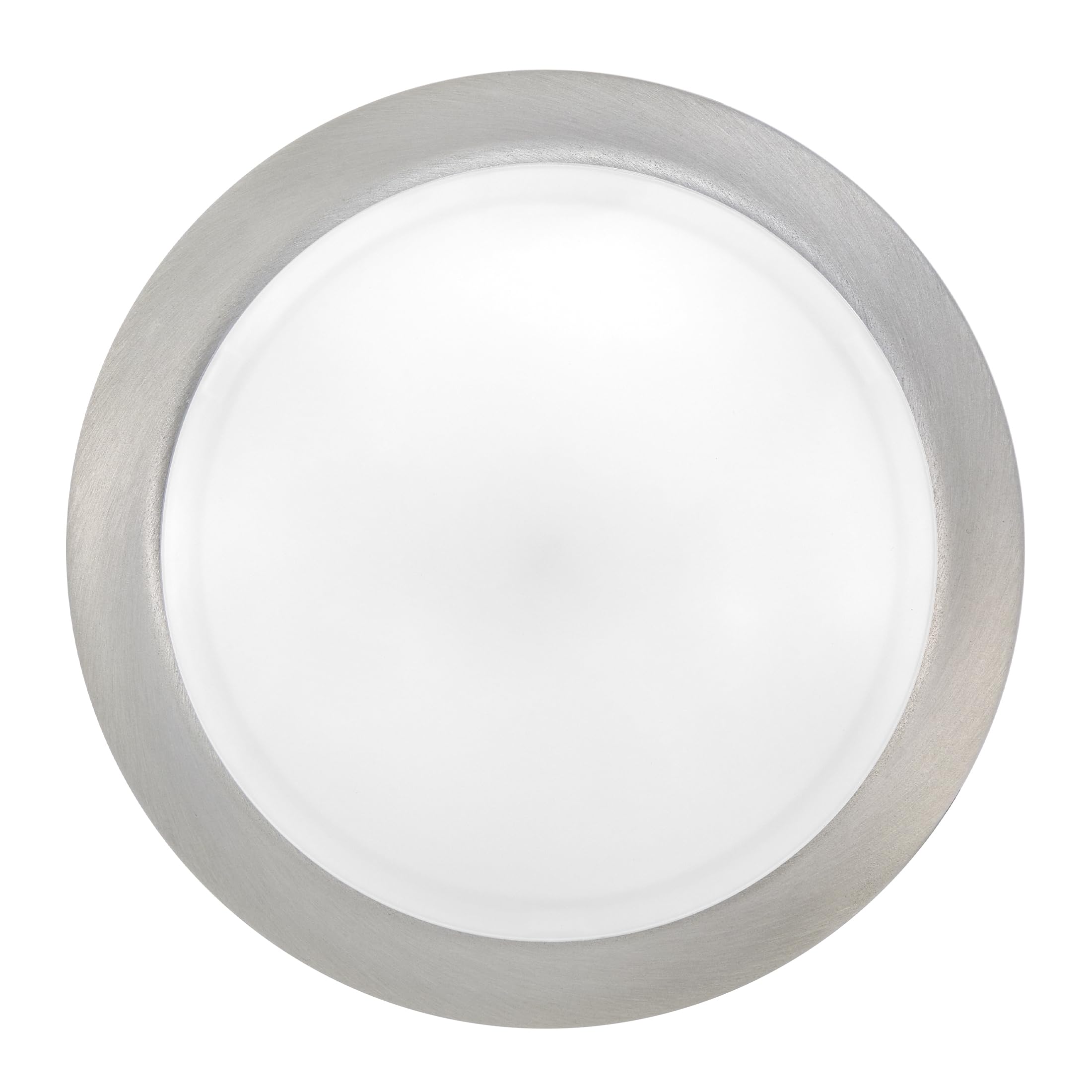 Maxxima 7 In. Satin Nickel Slim Round Led Flush Mount Ceiling Light Fixture, Led Disk Light 900 Lumens, Warm White 3000K Dimmabl