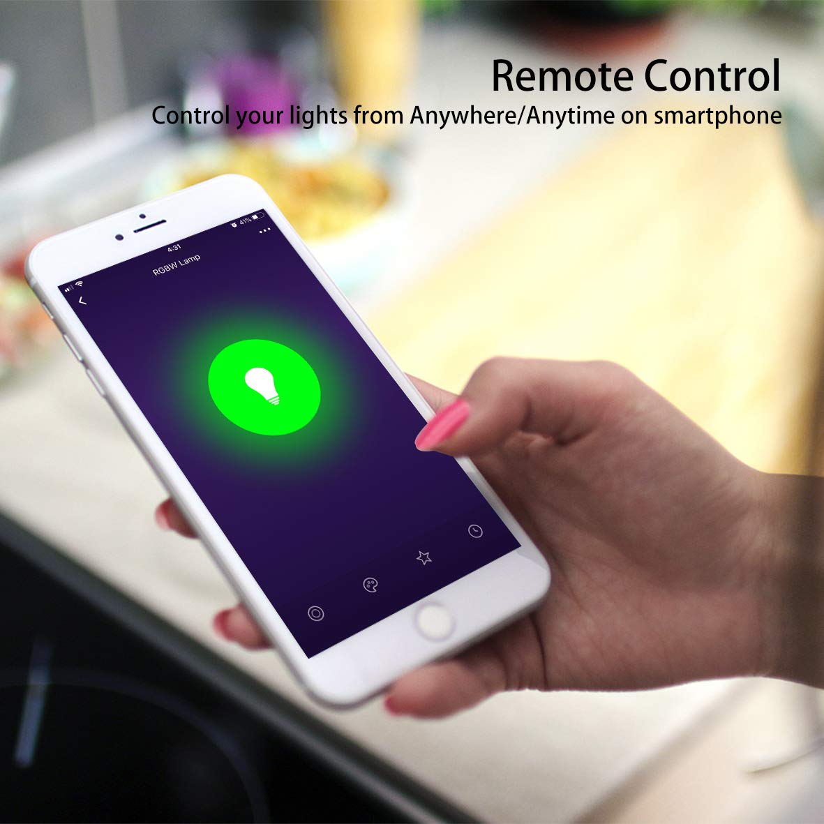 Dogain Smart Led Light Bulb, Wifi Color Changing, E12 Base, Dimmable, 4 Pack, Works With Alexa