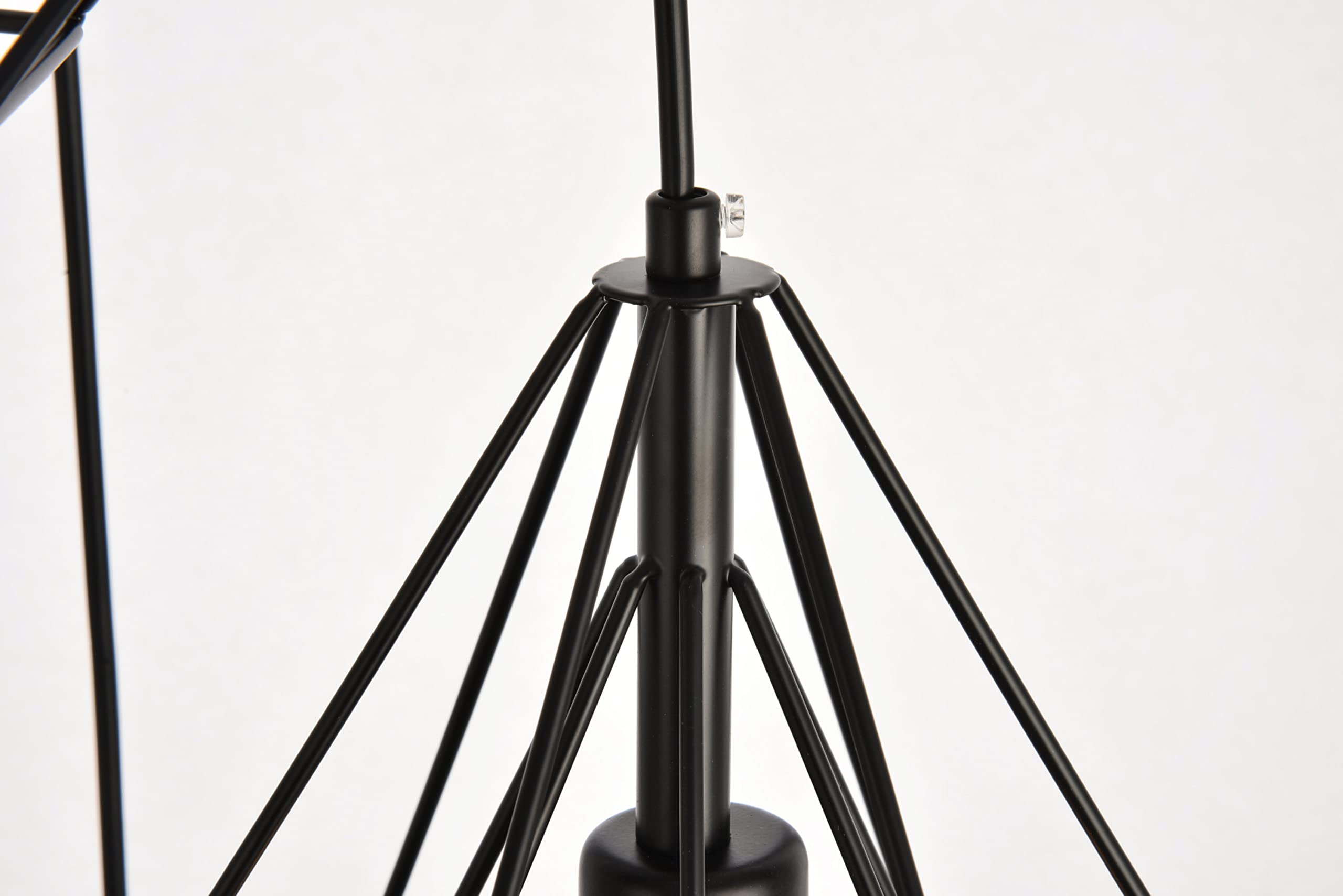 Elegant Lighting Living District Jago Collection Pendant D18.1 H24.3 Lt:3 Black Finish