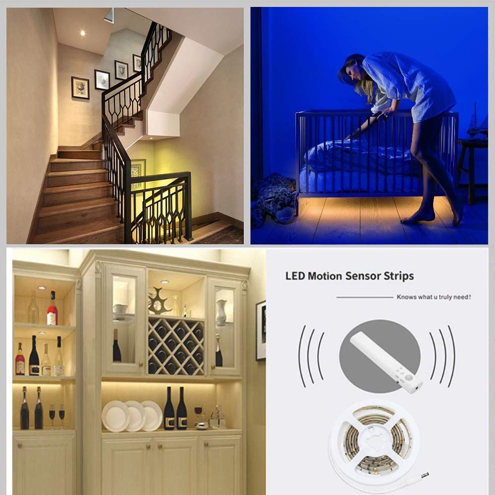 Kucam Motion Sensor Led Closet Light, 1.5M Battery-Powered, 6000K White, Pir Auto On/Off, Ideal For Wardrobe, Bathroom, Kitchen