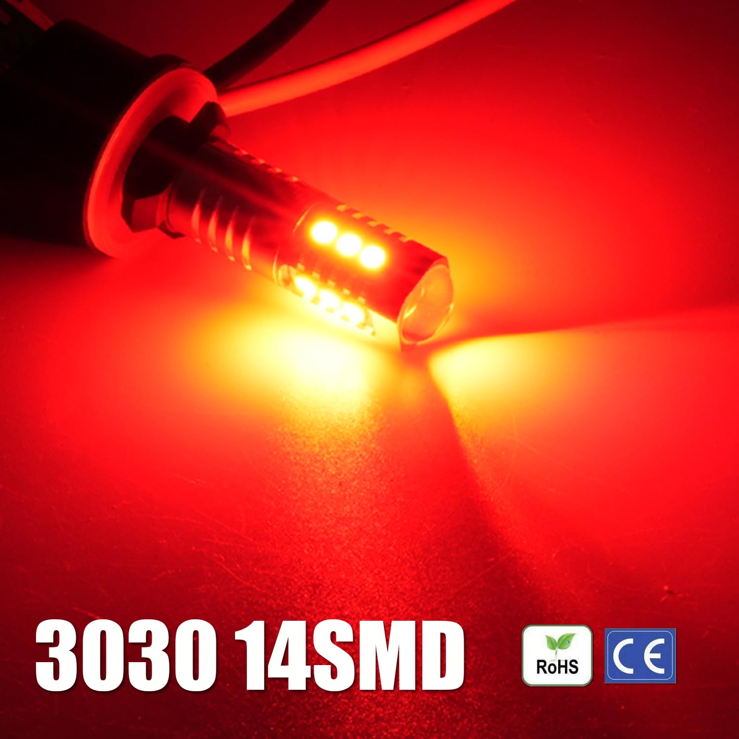KISLED 880 LED Fog Light Bulb, Extremely Bright Projector DRL, Red, Compatible with 890 884 885 892 893 899 PG13