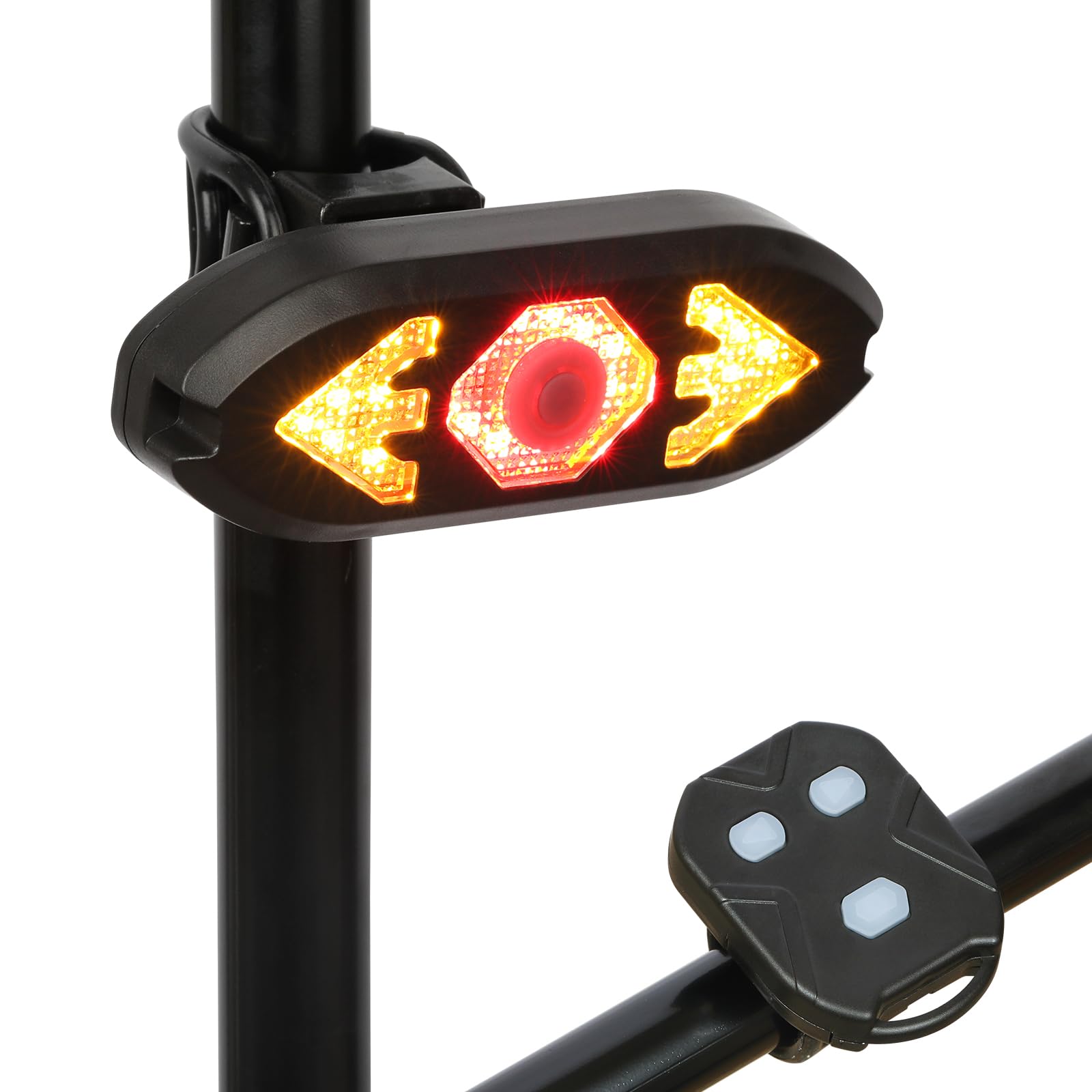 JINKEY Smart Bike Tail Light - USB Rechargeable Wireless with Turn Signals, Waterproof, Transparent, Model: Bike Turn Signals