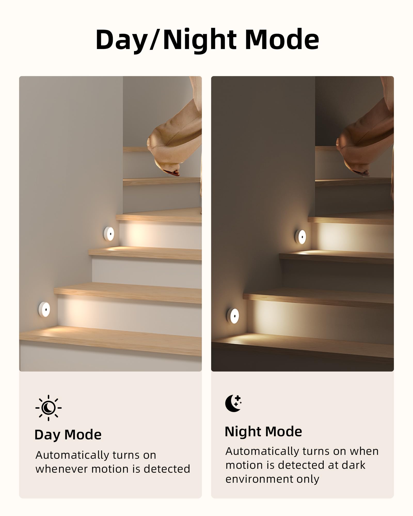 Ezvalo Motion Sensor Puck Lights 3-Pack, Dimmable Led Under Cabinet & Closet Lights, Rechargeable