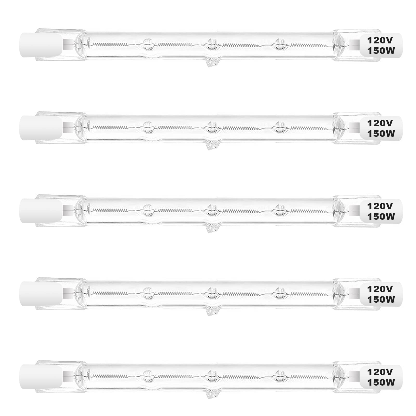 R7S Halogen Bulbs 150W Dimmable 120V 118Mm T3 J Type Floodlight Bulb With Long Lifespan, 2700K Warm White Linear Double Ended Li