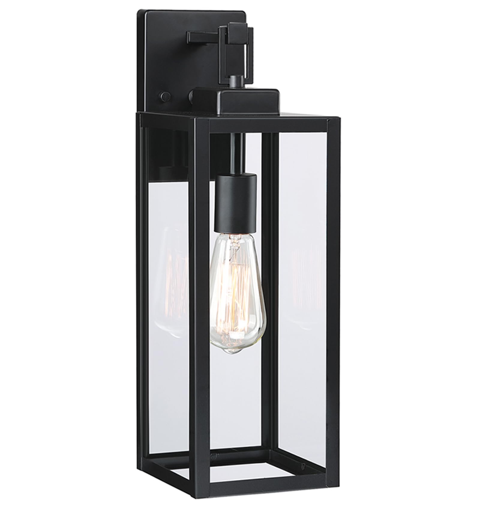 Faymart Large Outdoor Wall Lantern, 18&quot; Metal & Glass Light Fixture, E26 Socket, 1 Pack