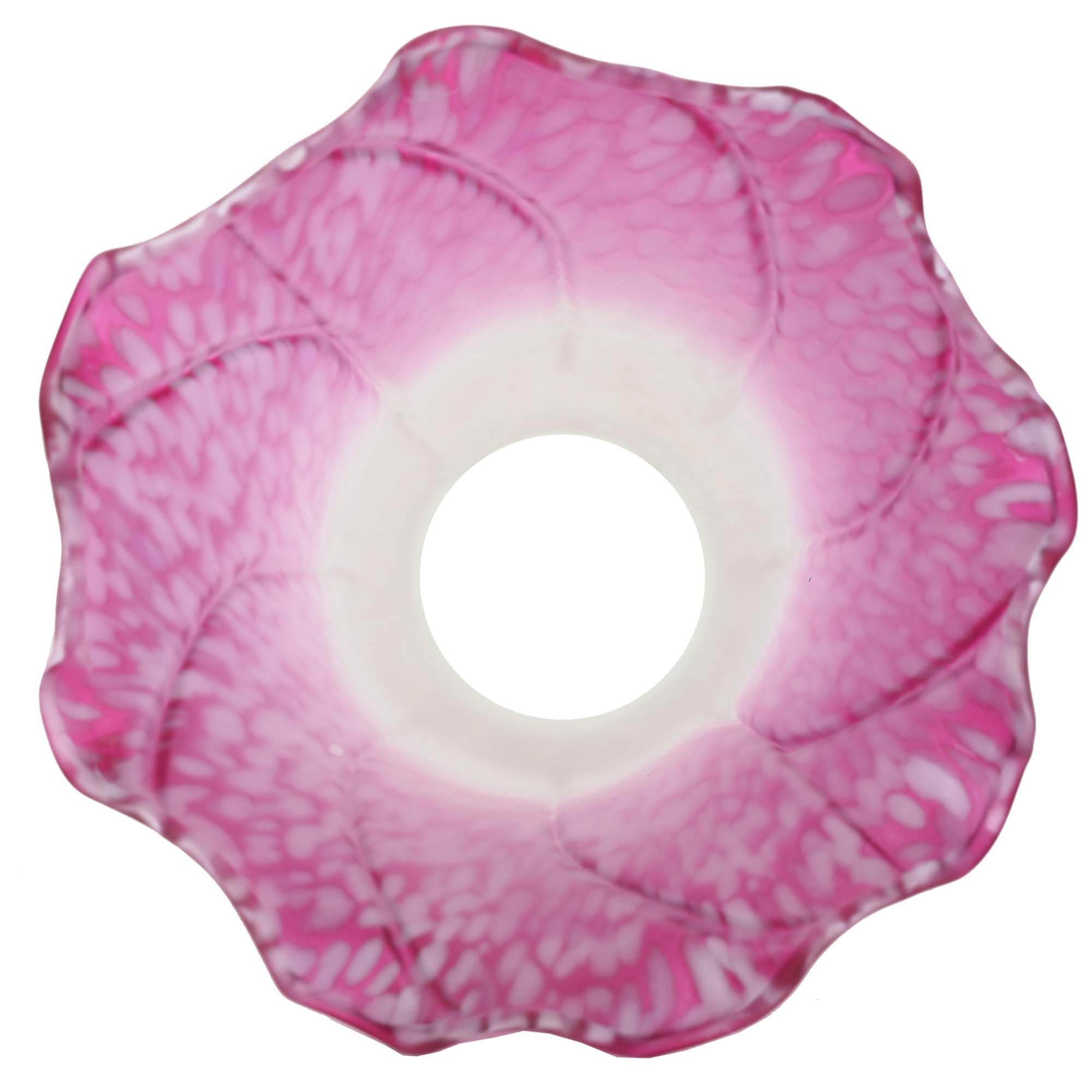 Bieye Lily Flower Blown Glass Lampshade, White Purple, Small I.D. 0.87" x O.D. 1", Model LILYSHADE
