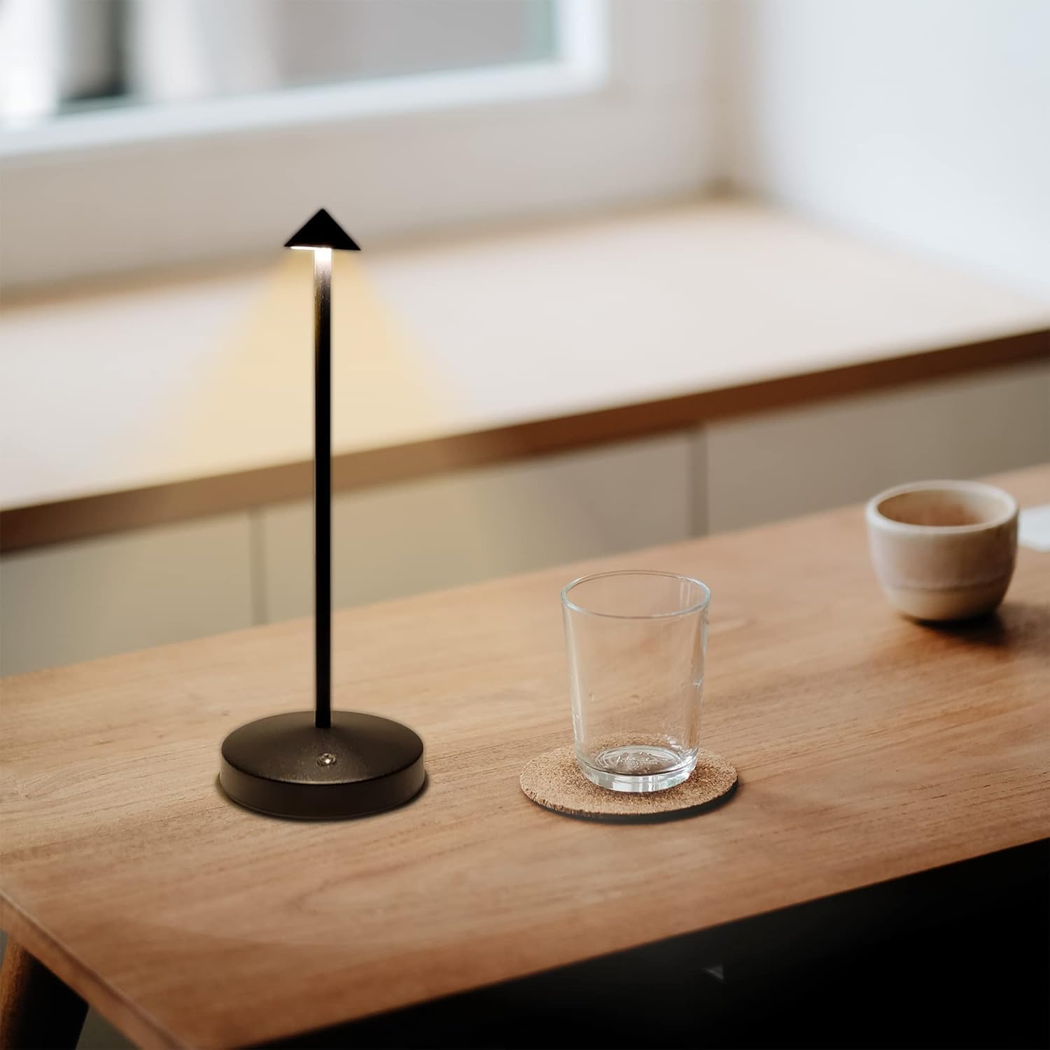 maglaw Rechargeable Cordless Table Lamp - 3000mAh Battery, 2 Levels Brightness, Portable LED, Black-2 Pack, Model BL0010-2B