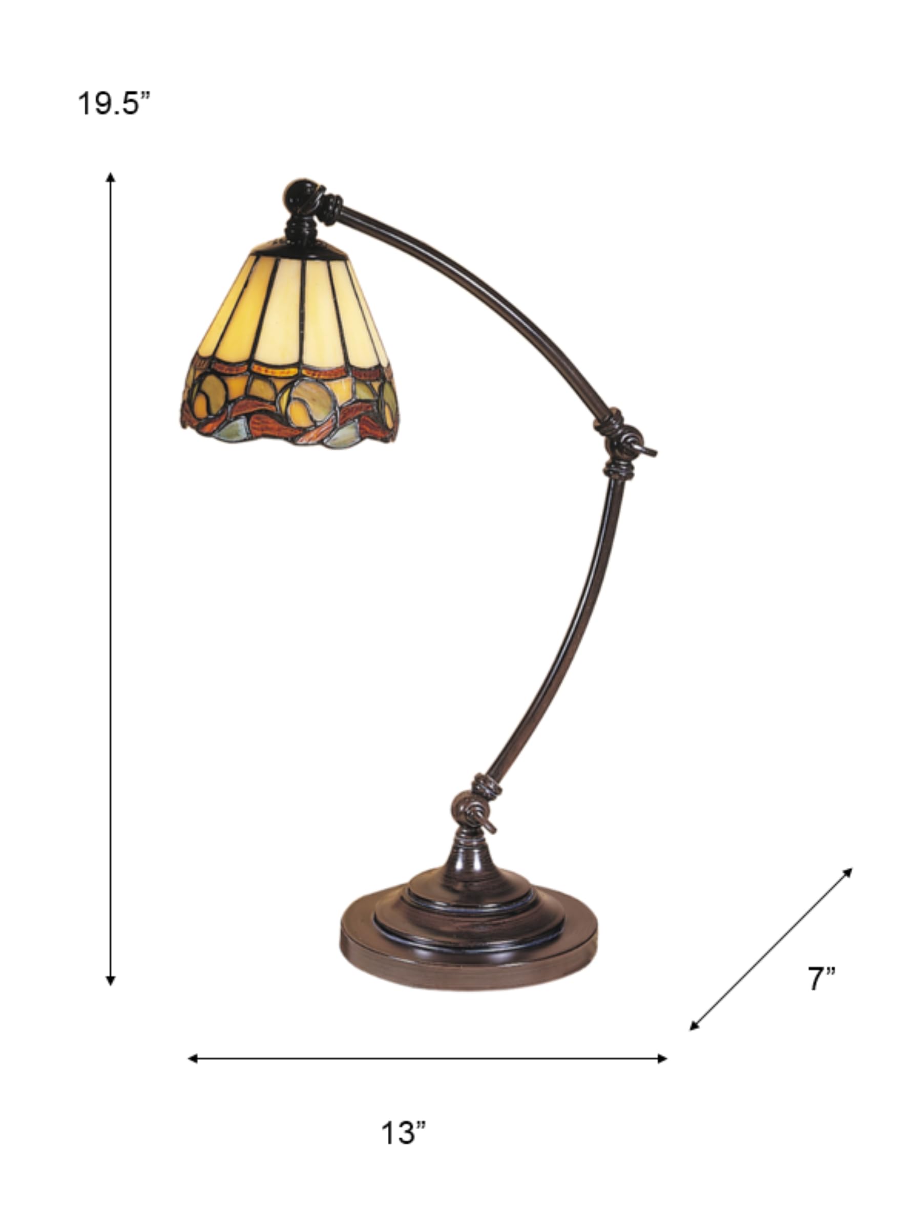 Dale Tiffany TA100700 Ainsley Desk Lamp, 5.5'' x 5.5'' x 21'', Mica Bronze