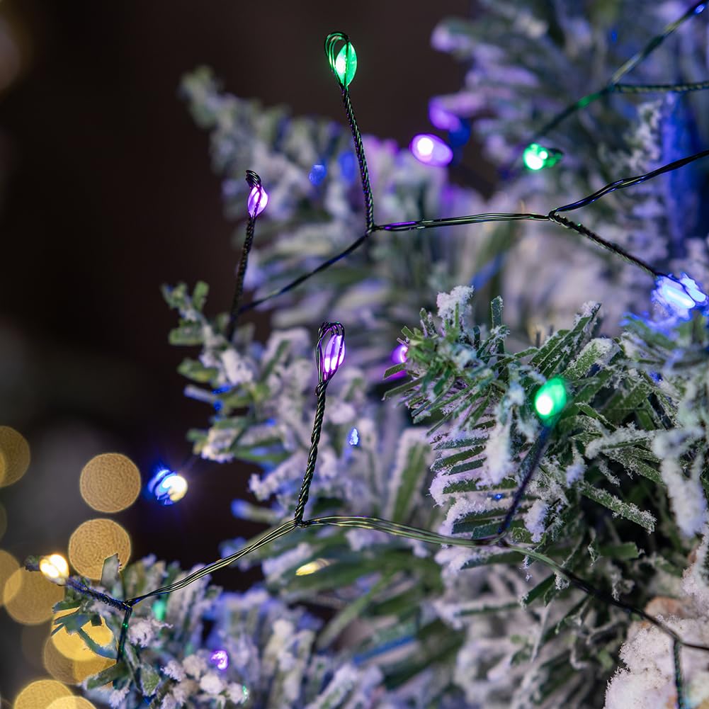 ZELUXDOT 33FT Firecracker Fairy Lights, 300 LEDs Multicolor Waterproof Twinkle String Lights with Remote for Indoor/Outdoor Decor
