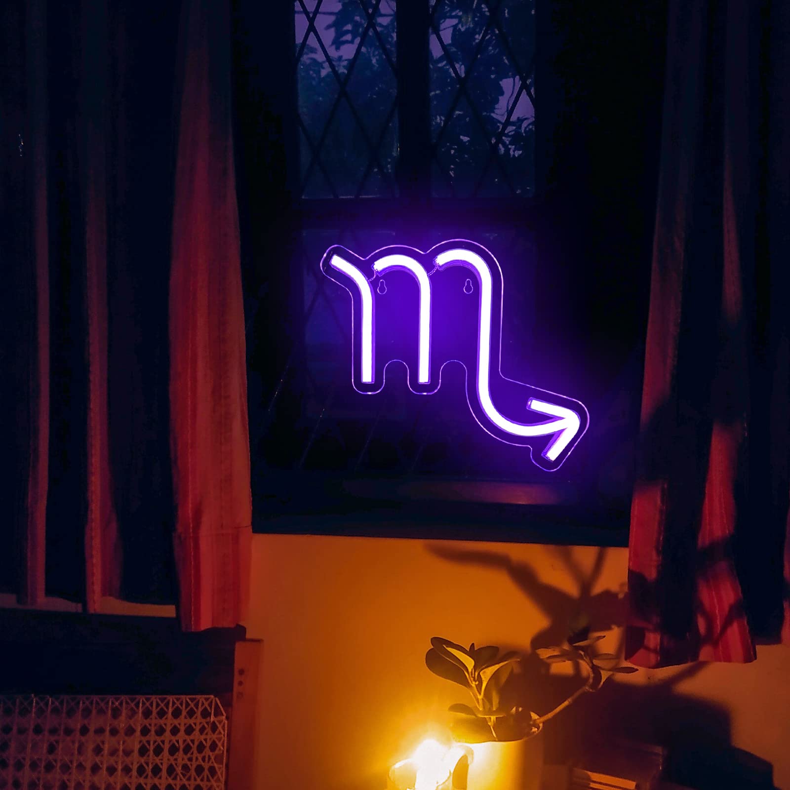 BerniceKelly Scorpio LED Neon Sign, 7.8inL x 11inW, Wall Decor for Kids Room and Birthday Parties