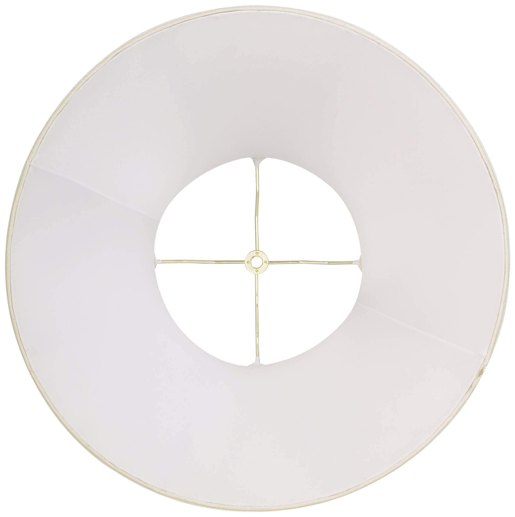 Creme Large Bell Lamp Shade 9'' Top X 18'' Bottom X 13'' Slant X 12.5'' High (Spider) Replacement With Harp And Finial - Imperia