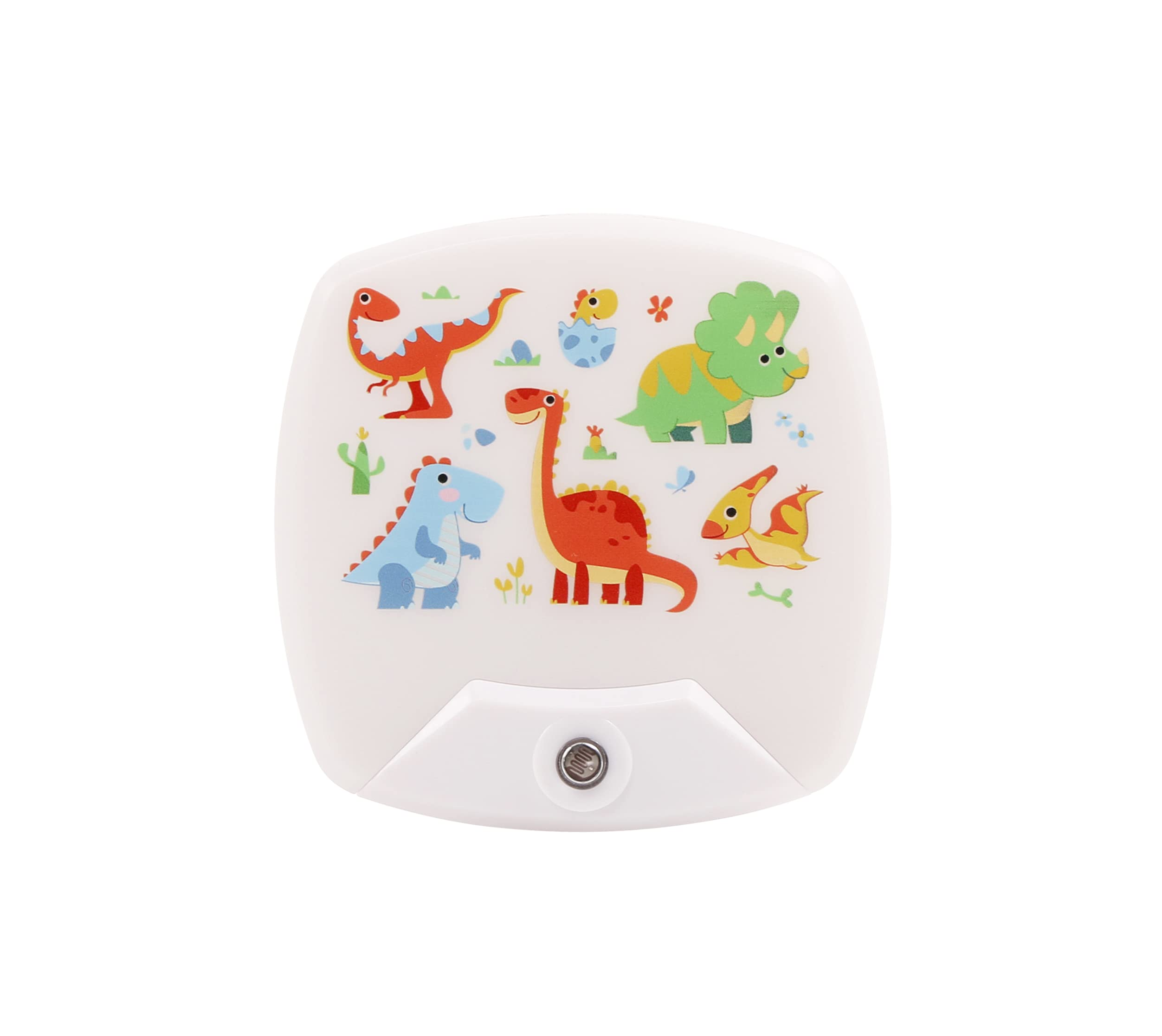 2 Pack - Cartoon Dinosaur LED Plug-in Night Light for Kids - Wall Lamp Take Good Care Children Sleep Light Sensor Auto Controlle