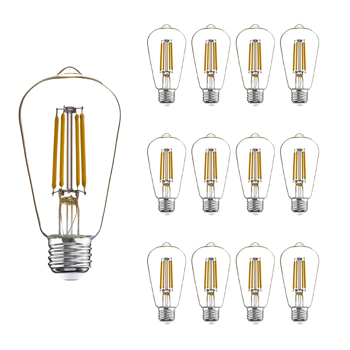Winsaled Led Light Bulbs 40 Watt Equivalent, 2700K Soft Warm Light Bulbs, 4W Led St19 Edison Bulbs, 450Lm, E26 Medium Base, High