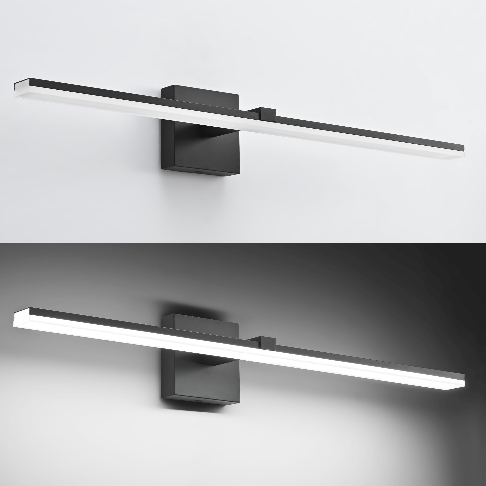 Zuzito Black Bathroom Light Fixtures 30Inch Modern Vanity Lights For Bathroom 5Cct Dimmable 22W Led Bath Wall Lighting Fixtures Over Mirror
