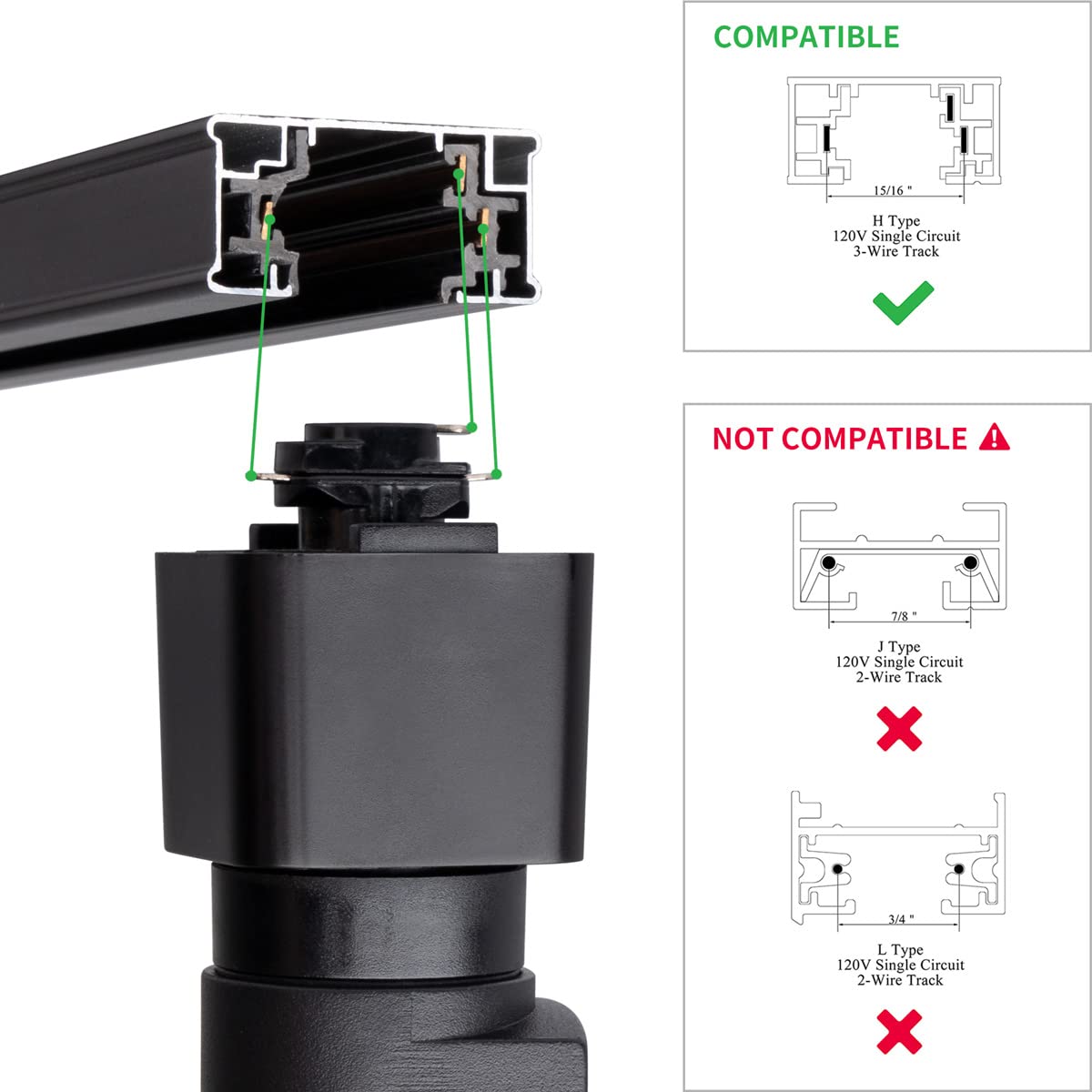 Mirrea Led Track Lighting Heads, 13.5W, 90 Cri, 3000K Warm White, Adjustable Beam,