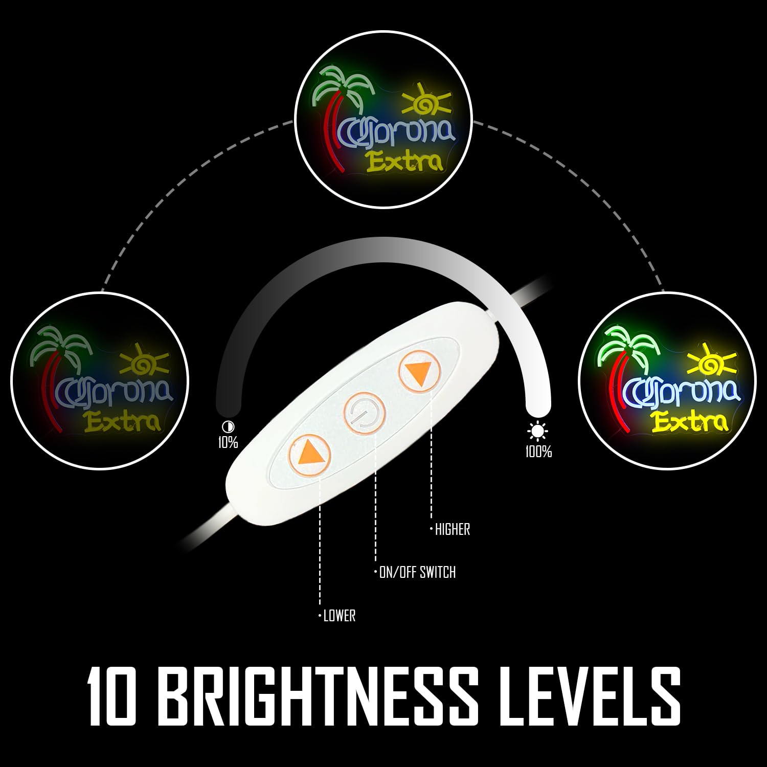 Jooetuu Palm Tree Beer Neon Signs Dimmable Coro Ex Bar Neon Light Sign For Home Bar Man Cave Pub Bistro Palm Tree Sunrise Sunset Neon Light For Wall Decor Beer Gifts