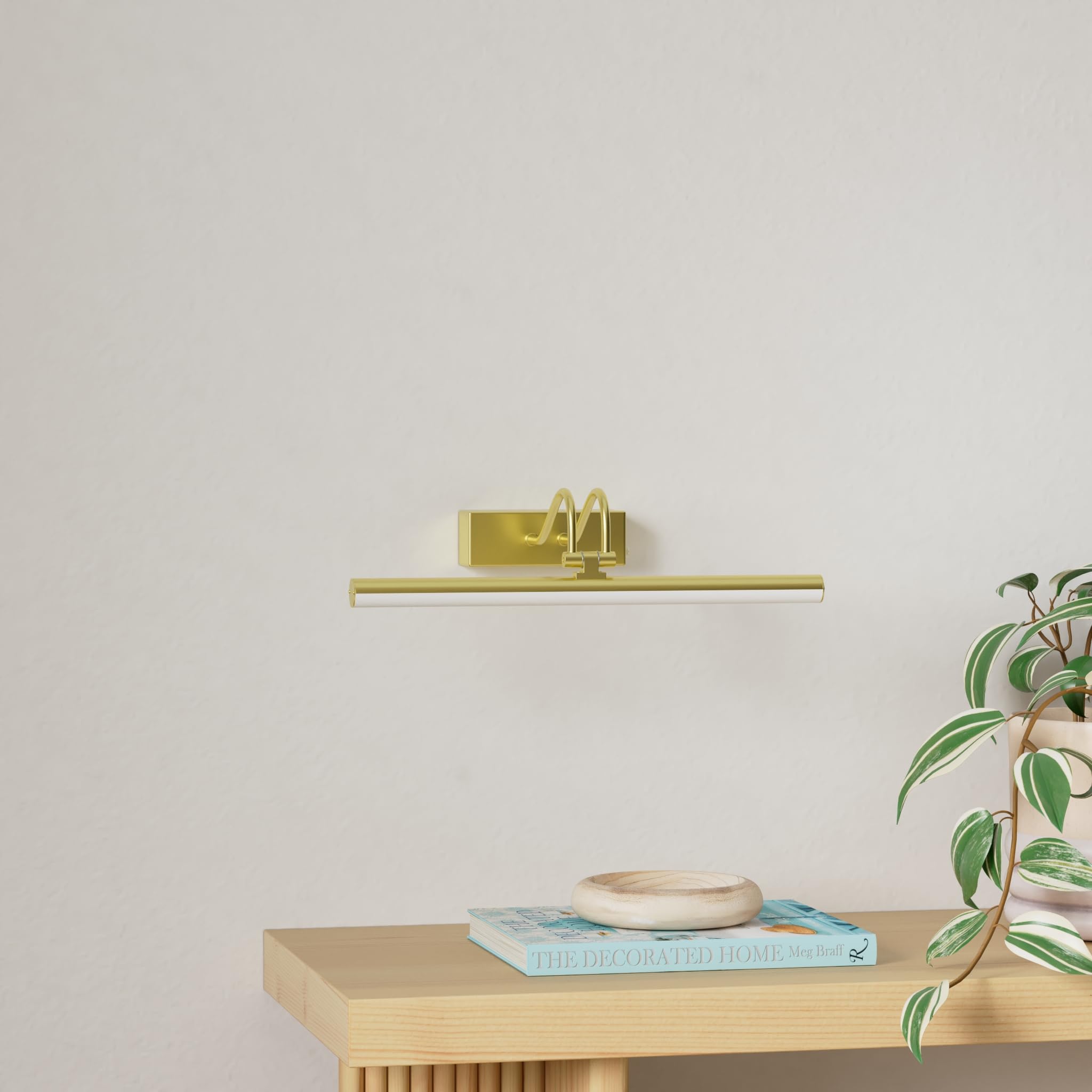 Raifoolly Picture Light,13In Battery Operated Art Lights For Paintings,Remote Display Accent Light With Timer And Dimmable For Wall,Frame, Portrait, Dartboard-Gold