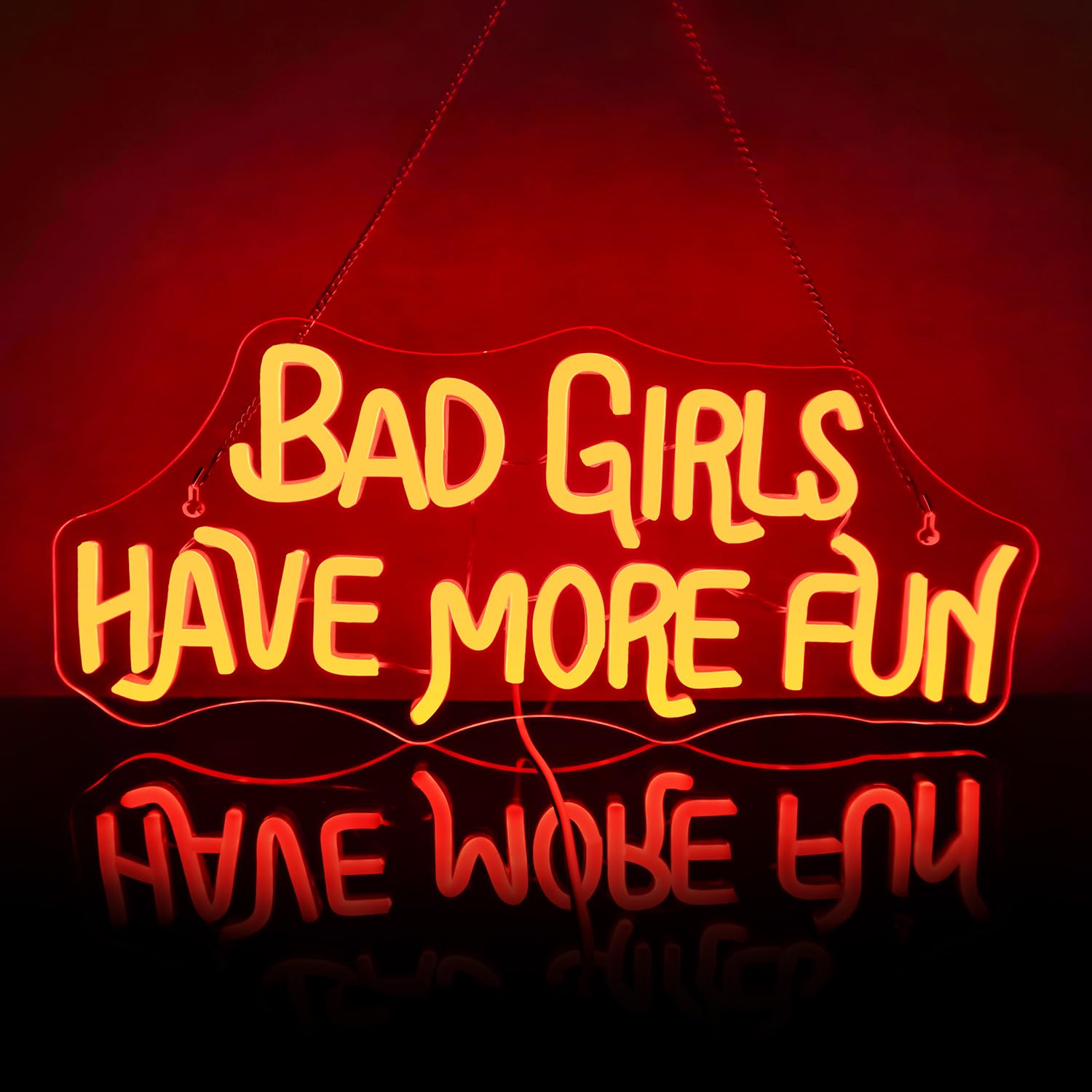 NOSUN Neon Sign - LED Light Up Wall Decor for Bar, Party, Club, Bedroom - Red Color