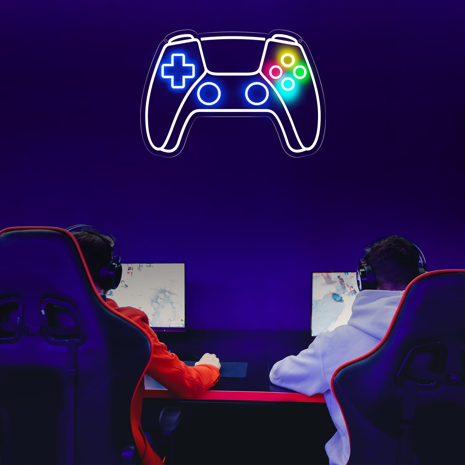 Ethereal Lomoer Gamer Neon Sign, Gamepad Shaped LED, USB Powered, 16.3 x 11.4 x 0.8 Inches, White