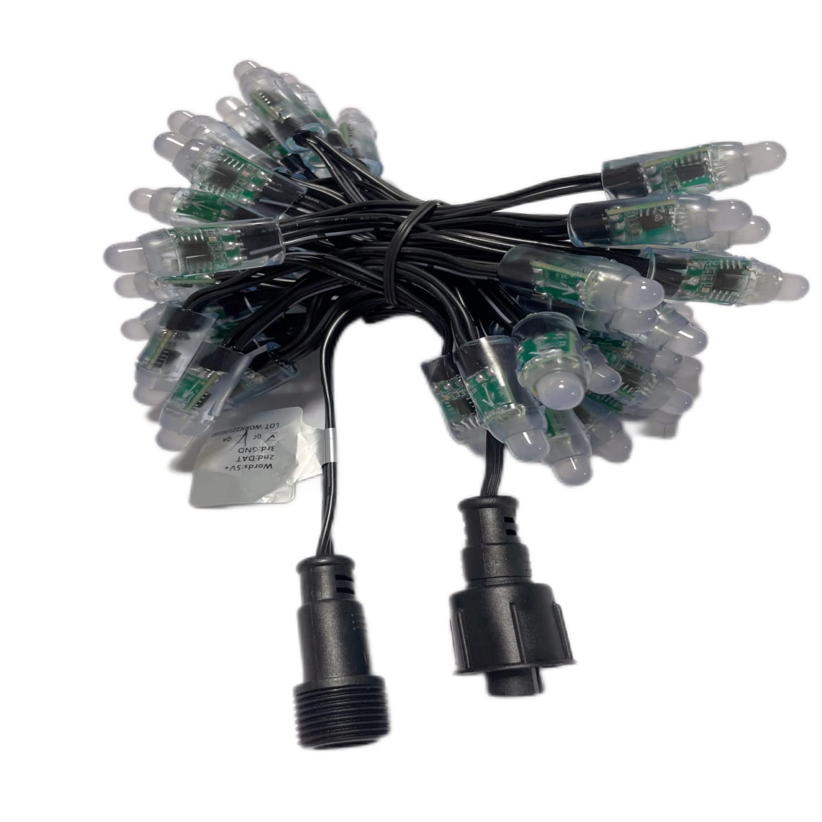 REXTiN WS2811 LED String Pixels Digital Lights Addressable Waterproof RGB Full Color 12mm DC 12V (DC12V 500pcs)