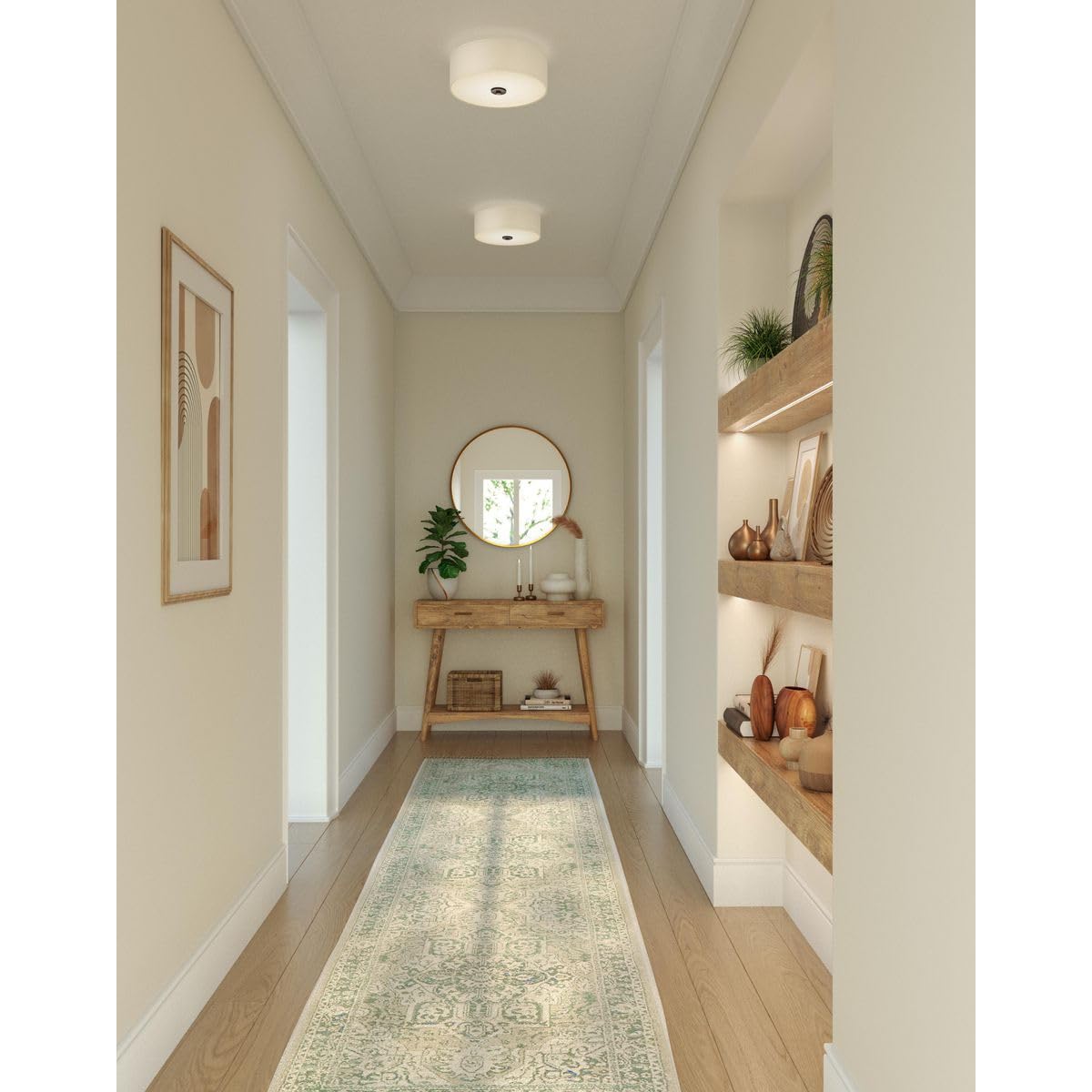 Progress Lighting P3696-2030K9 Inspire One-Light Led Flush Mount, Antique Bronze 6.00X13.00X13.00