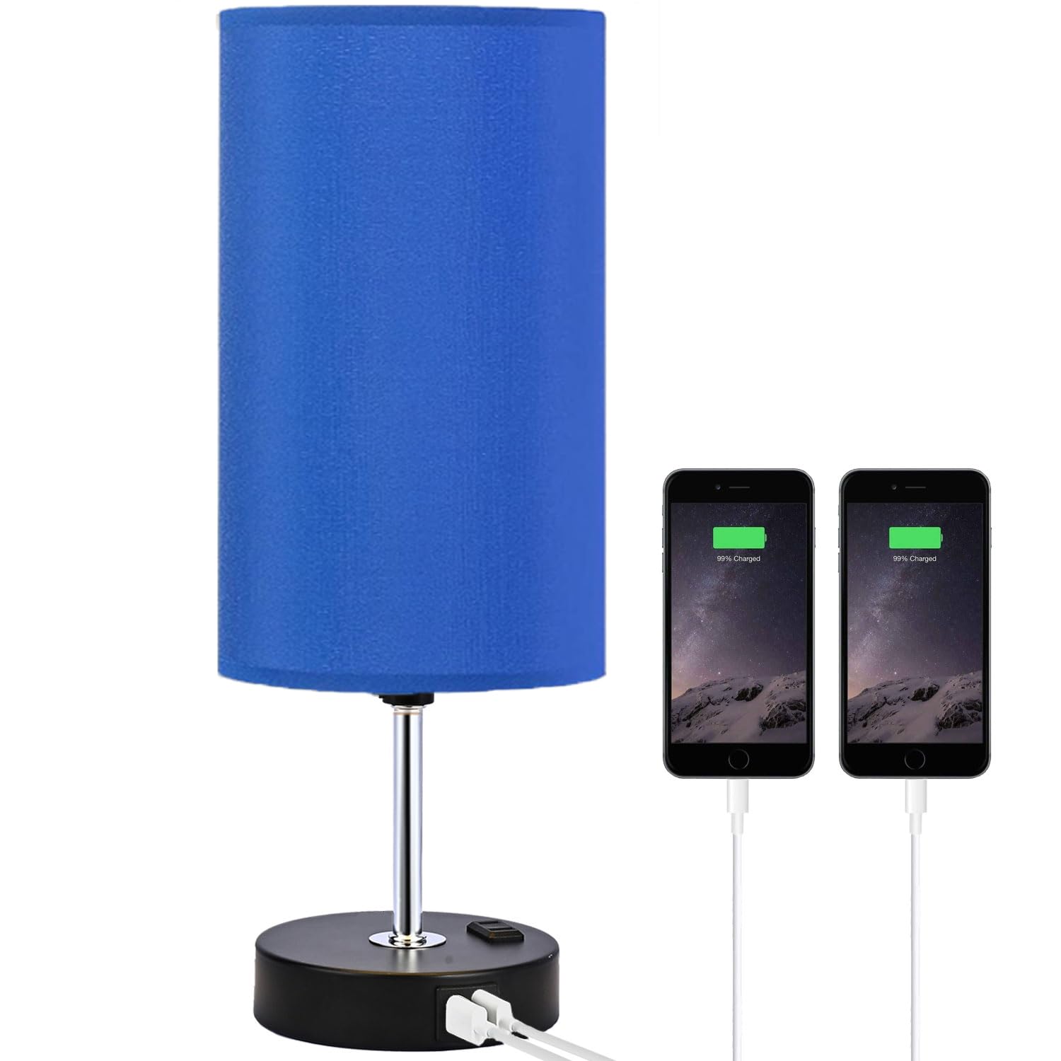 Woderdeng Touch Control Table Lamp - 3-Way Dimmable Bedside Lamps with USB Port and Outlet,Nightstand Lamp for Bedroom Decor,Kle