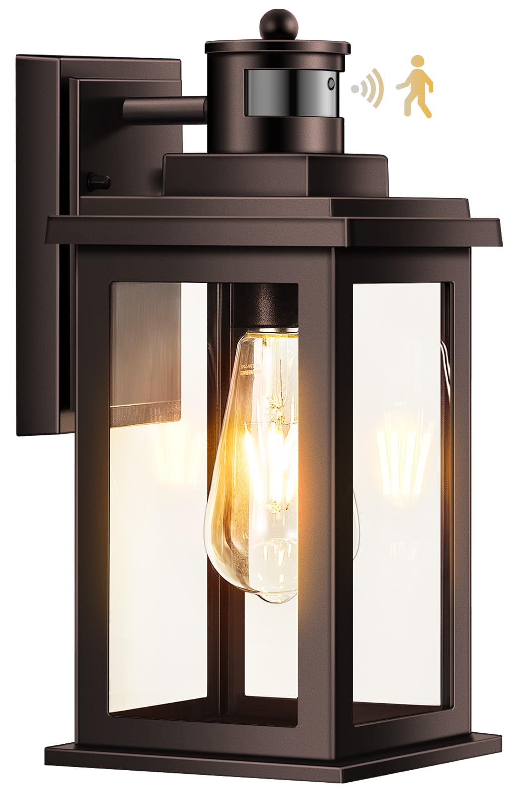 VIANIS Exterior Lights for House with Motion Sensor, Brown Dusk to Dawn Outside Lights for House Lantern, Oil Rubbed Bronze Exte
