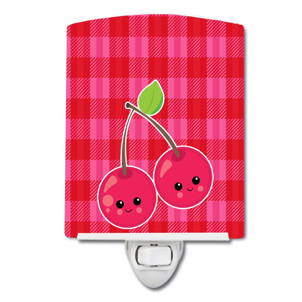 Carolines Treasures BB6985CNL Cherry Faces Ceramic Night Light Compact, ULCertified, Ideal for Bedroom, Bathroom, Nursery, Hal