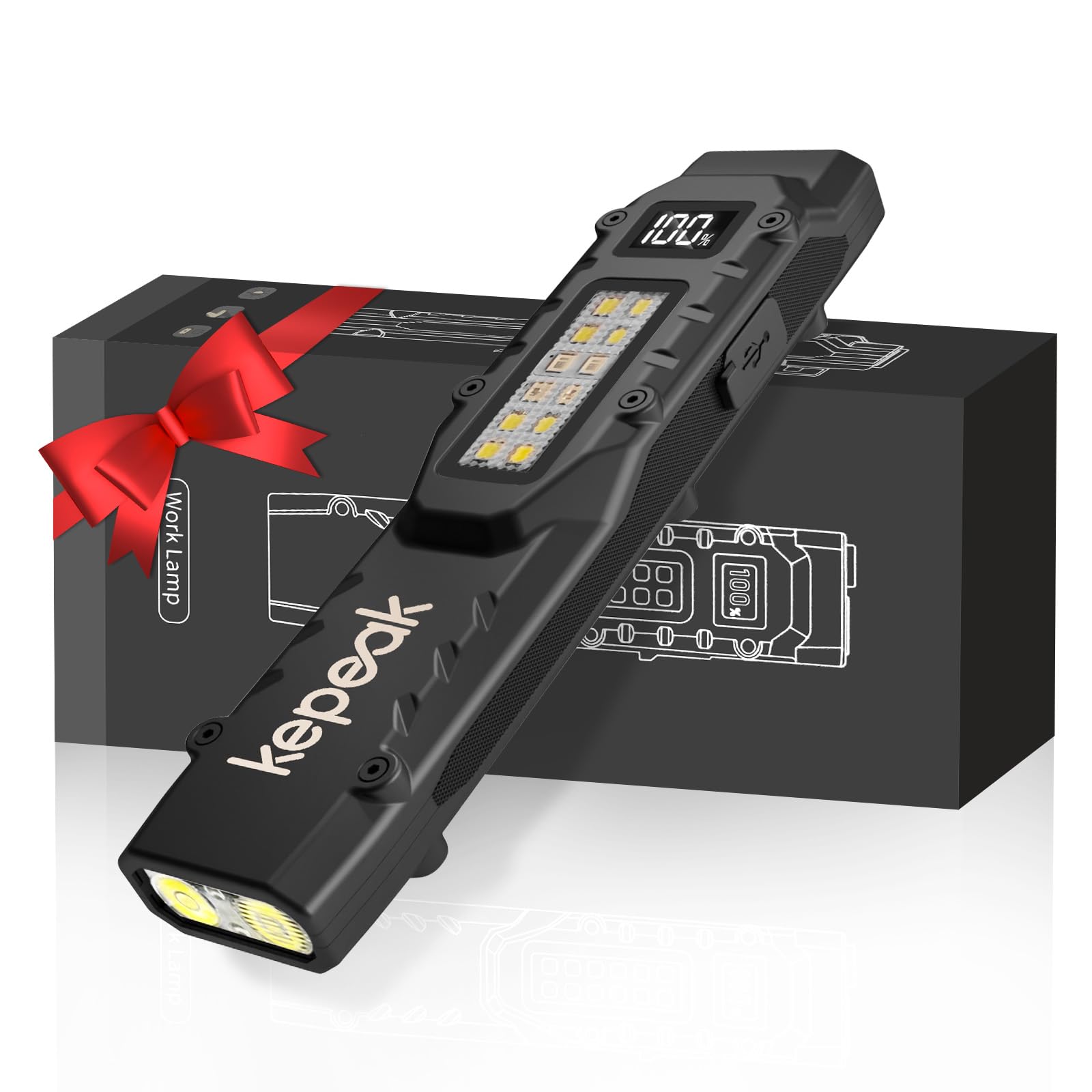 Kepeak Edc Flashlight, Small Pocket Flat Flashlight, Led Flashlight Rechargeable Usb C, Bright Flash Lights With Clip For Campin