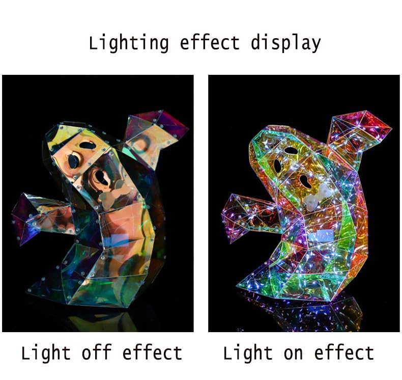 2 Pcs Prismatic Iridescent Spooky Ghost  Prismatic Ghost Led Lights  Halloween Lights Gift For Women Men  Funny Colorful Glow Lights Halloween Decorations Indoor (Large Ghost)