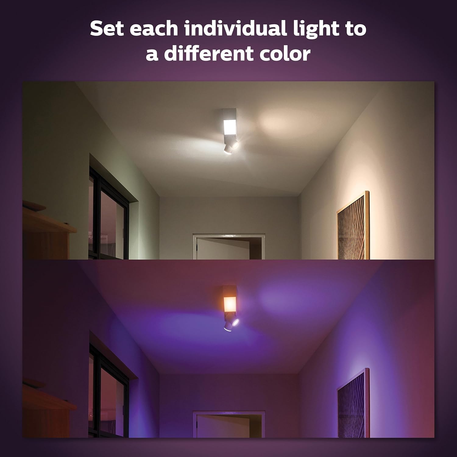 Philips Hue Centris Smart Led Ceiling Spotlight Fixture, White - White And Color Ambiance Color-Changing Light - 2 Lights - Cont