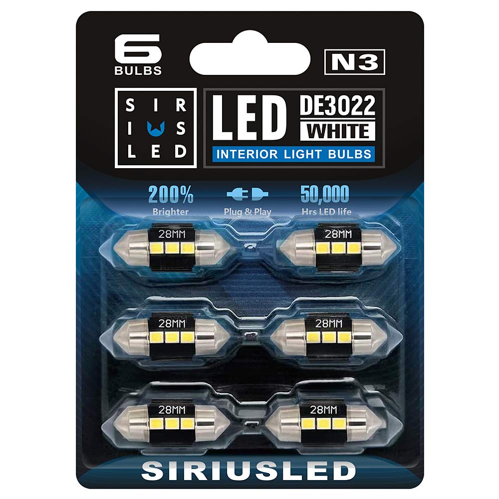 Sir Ius Led N3 De3021 De3022 Led Bulbs Pure White Super Bright Led Festoon 300 Lumens 3030 Chipset For Car Truck Interiors Dome